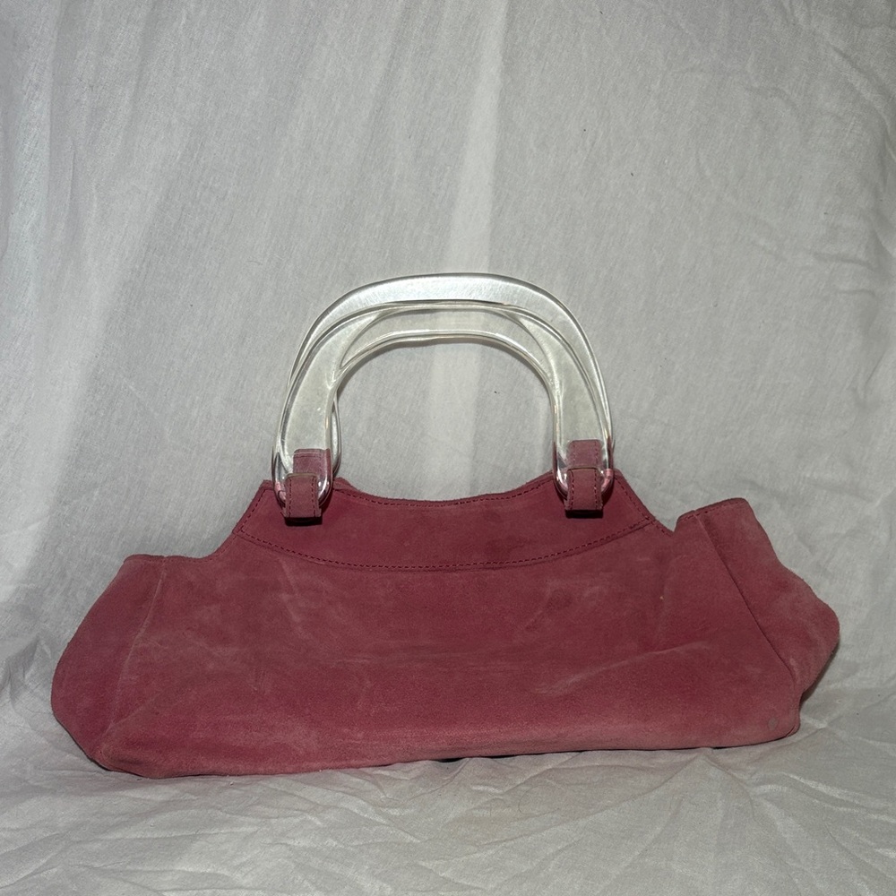 Hype Maroon Suede Shoulder Bag with Metallic Handles